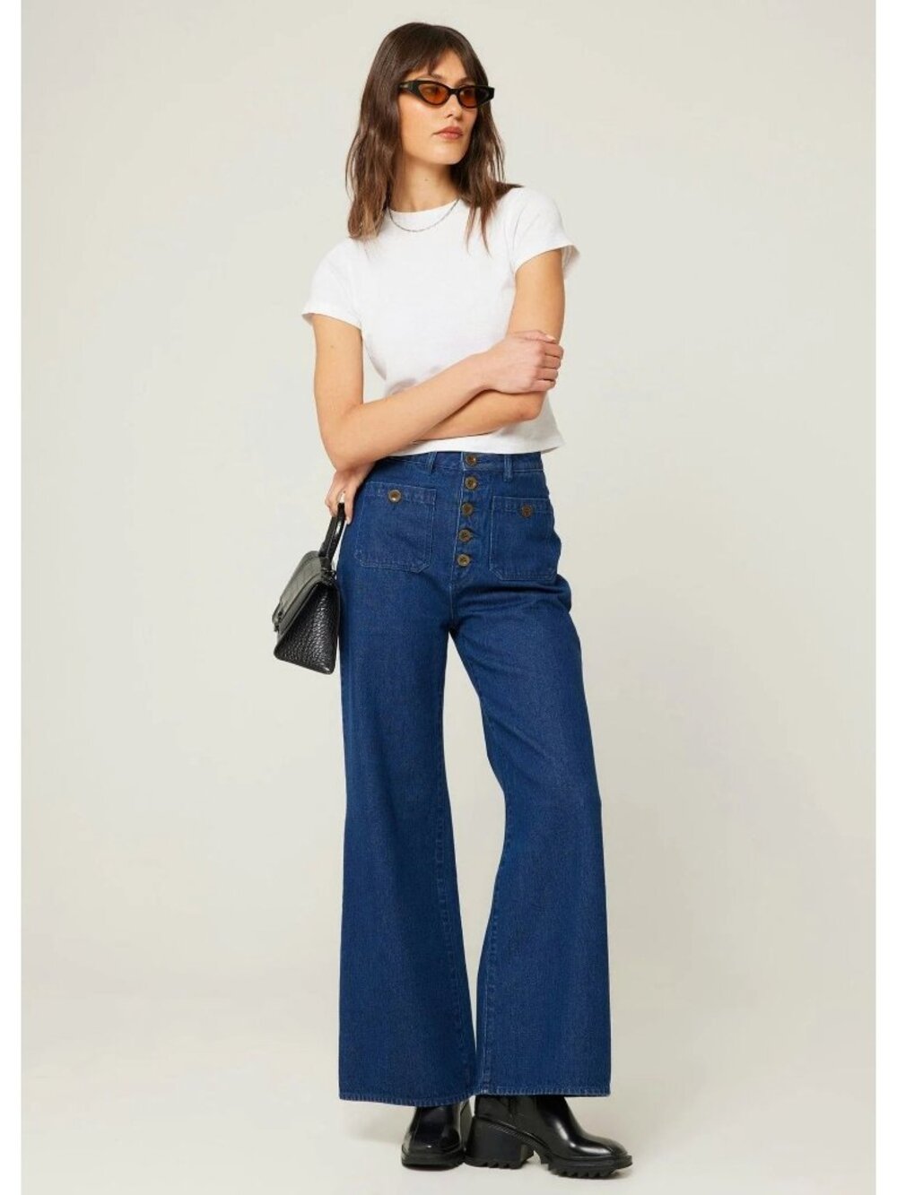 NEW Rolla’s Studio Flare Dark Vintage Blue Denim Jean, Women Size 29